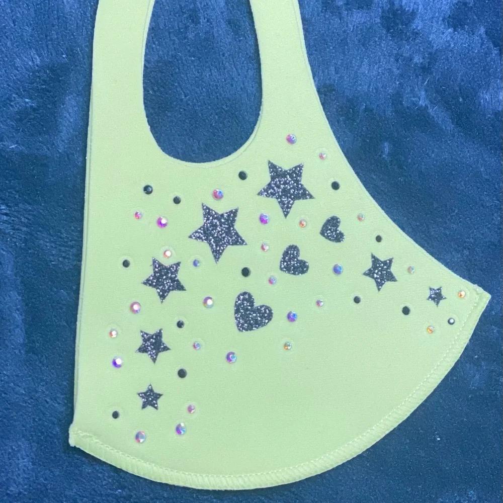 Beautiful handmade rhinestone face mask